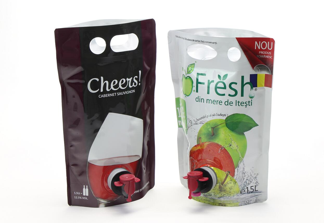 Stand up Spout Fruit Juice Red Wine Pouch