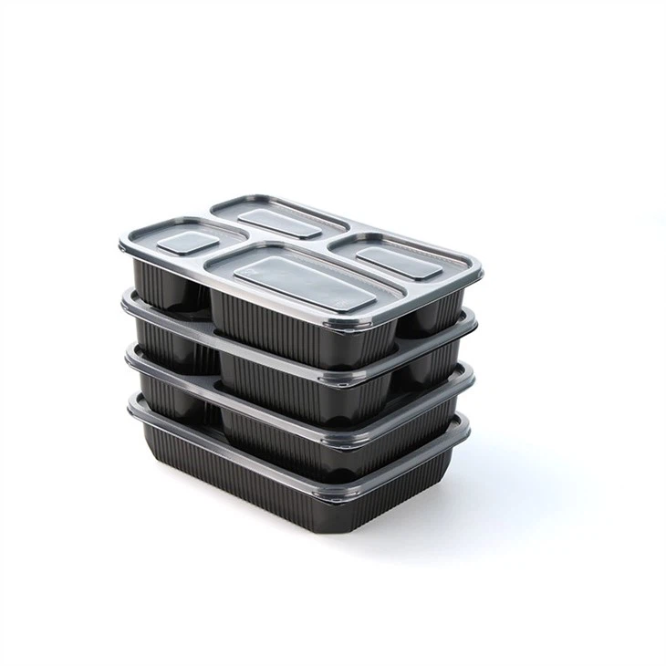 Plastic 4 Compartment Food Containers Disposable Take Out Containers