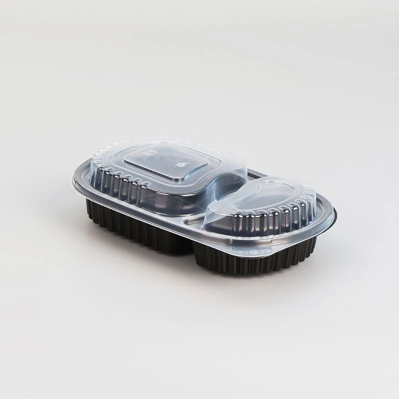 9x9x3 Biodegradable Microwavable 3 Compartment Food Container BPA Free With P...