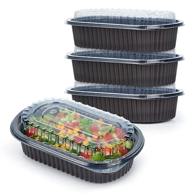 Black Plastic Takeout Containers