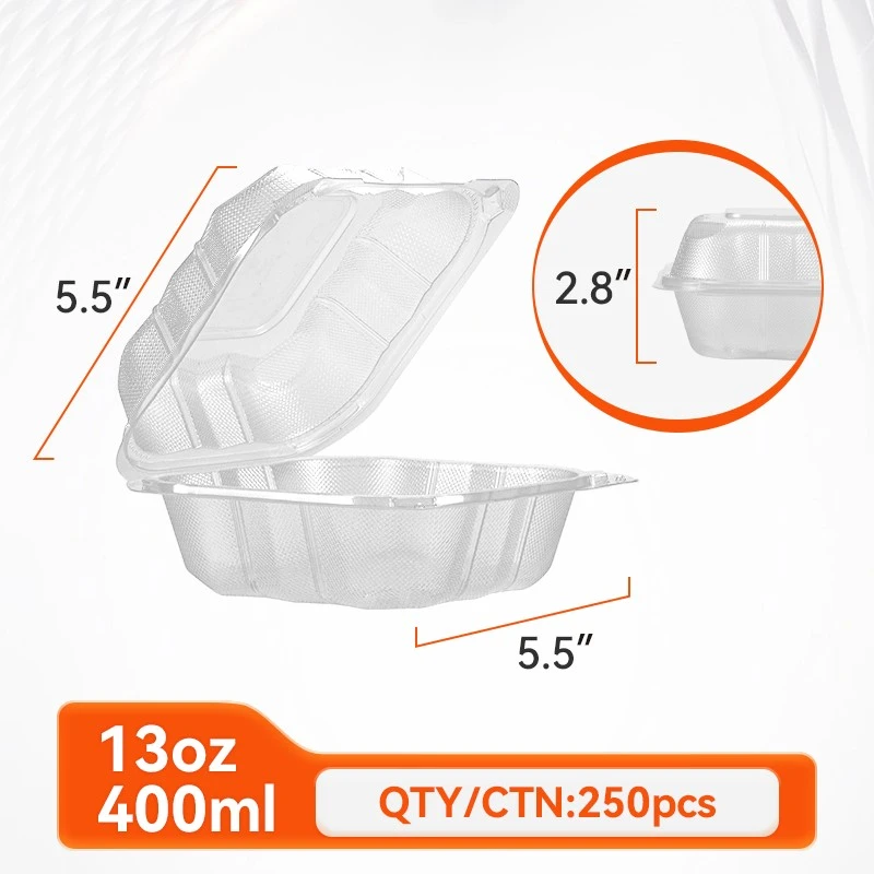 clear hinged food container