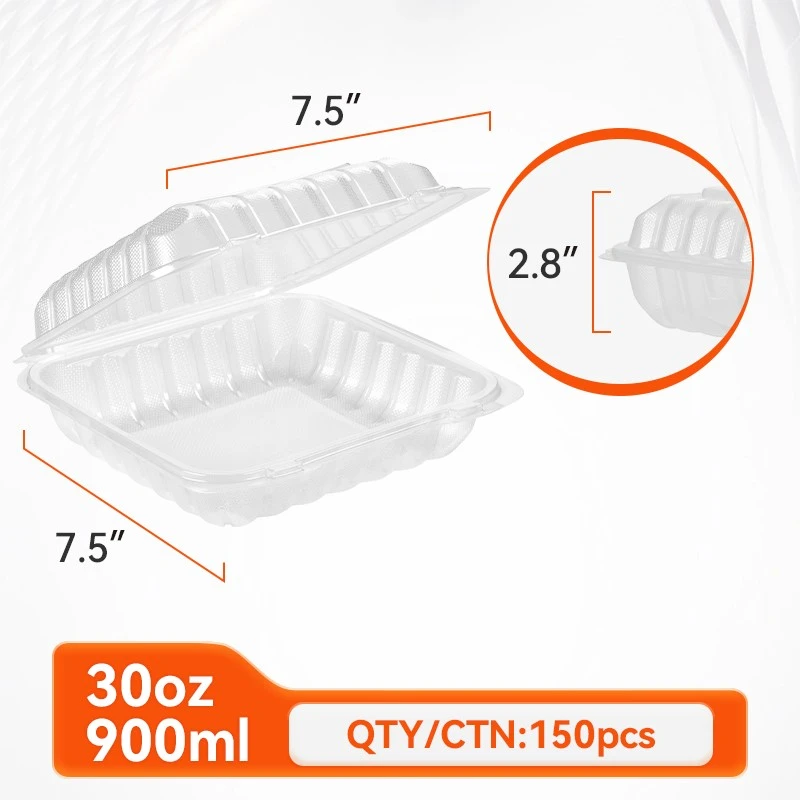 clear hinged food container