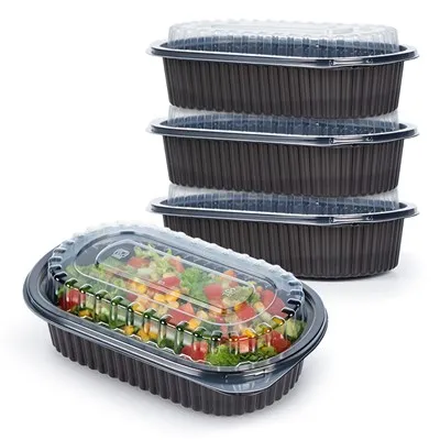 Black Plastic Takeout Containers